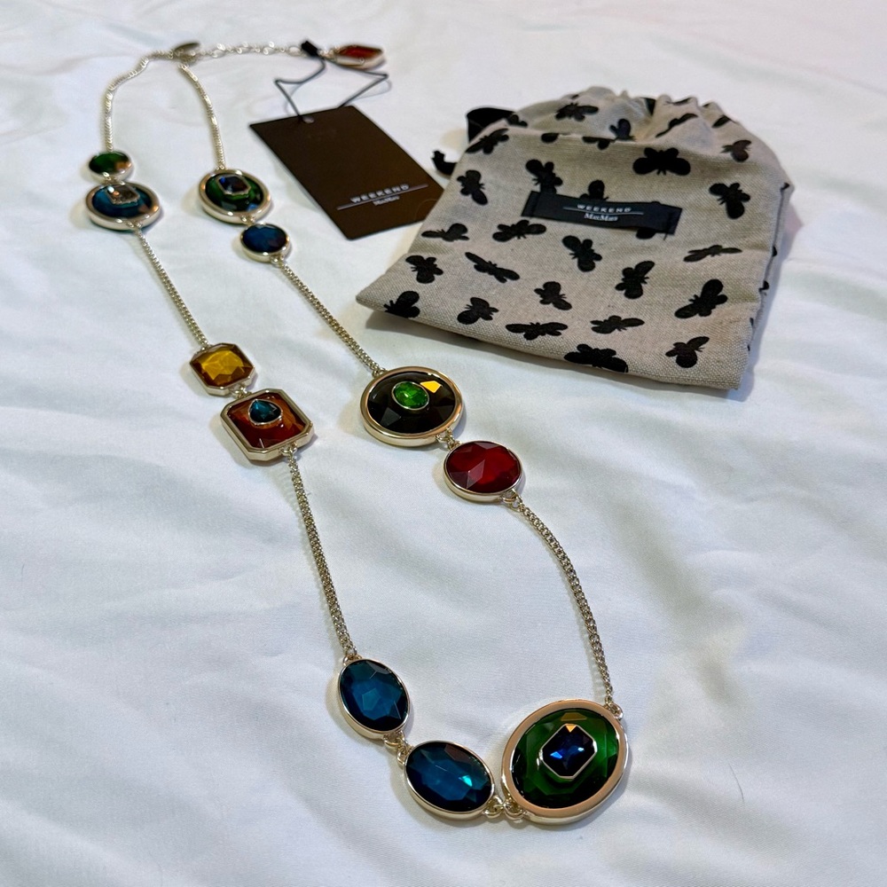 BNWT Weekend Max Mara Embellished Statement Necklace
